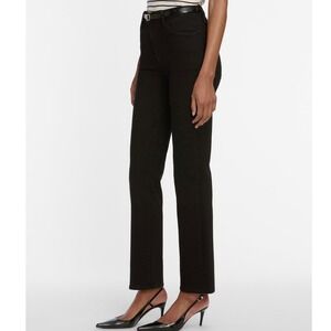 FRAME Women's 27 Black Le High Straight Jeans Film Noir Modern Minimalist